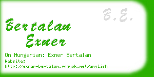 bertalan exner business card